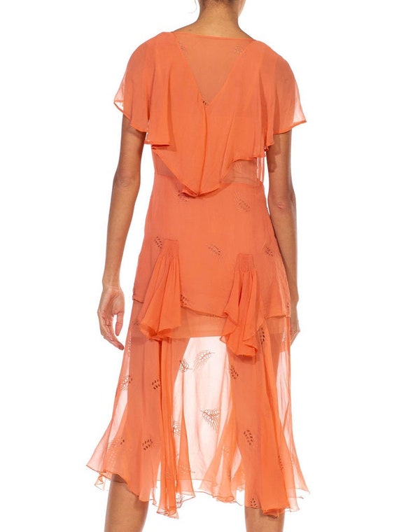 1920S Peach Silk Chiffon Lightweight Easy Summer … - image 9