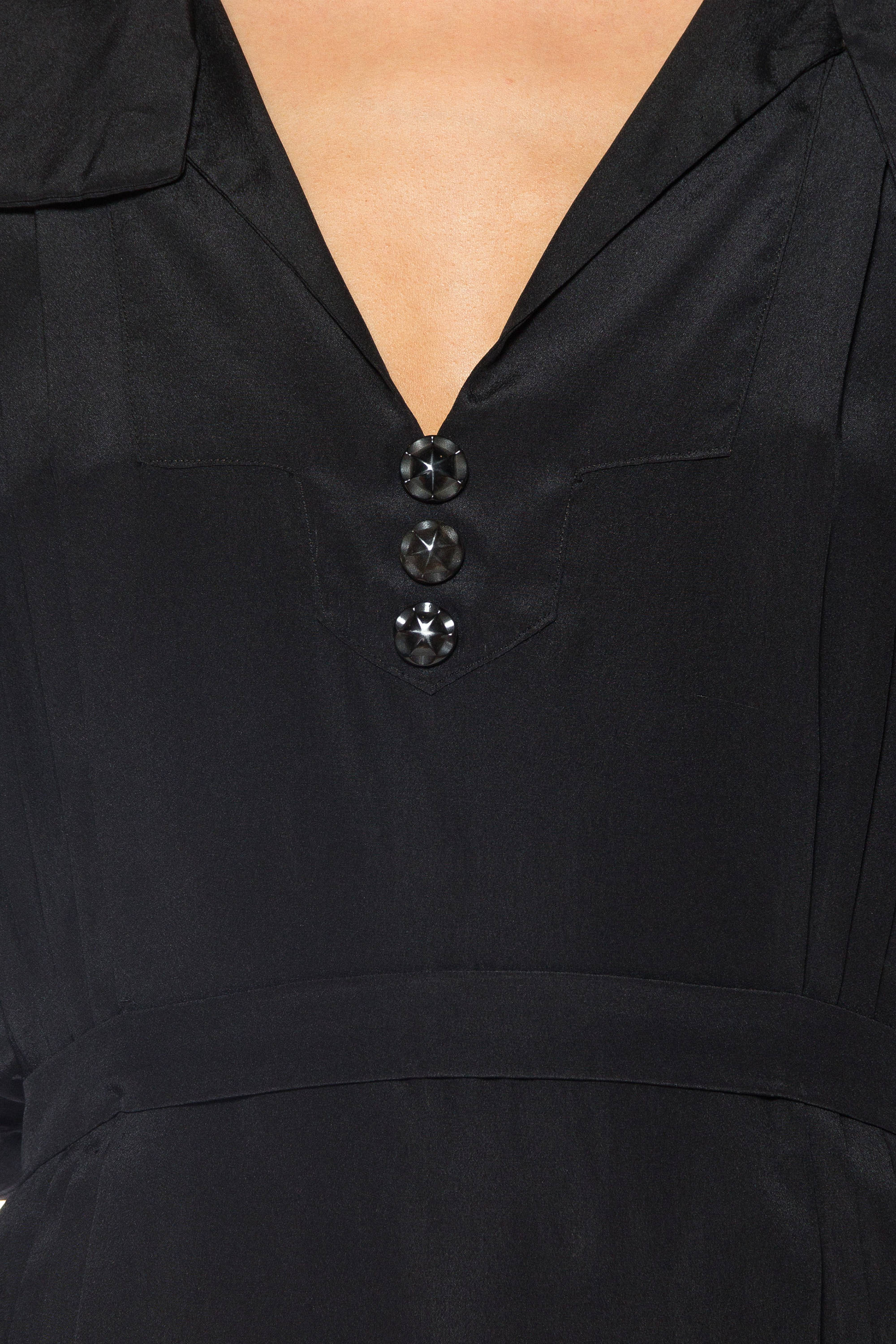 Edwardian Black Silk Long Sleeve Pleated & Belted Blouse - Etsy