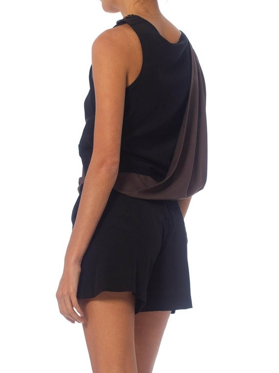 2000'S Fendi Black Silk Crepe  Romper - image 5