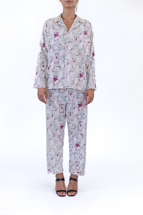 1950S Reis Cotton Pin up Girl Calendar Print Pajamas Etsy UK