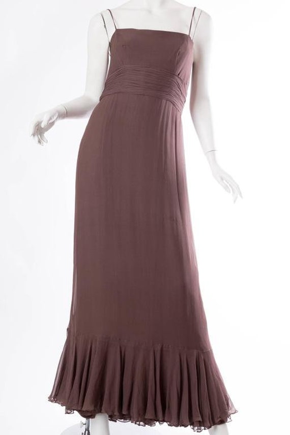 1970S MALCOLM STARR Chocolate Brown Silk Chiffon … - image 7