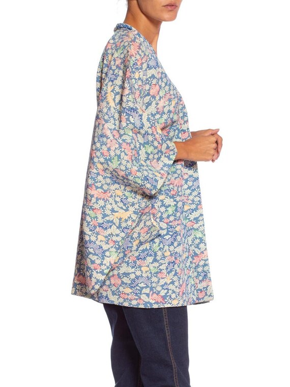 1940'S Baby Blue Floral Silk Handmade Kimono - image 4