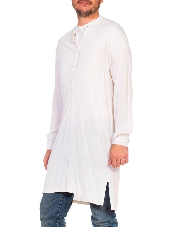 1920S Recenia White Cotton Blend Jersey Men's Col… - image 4