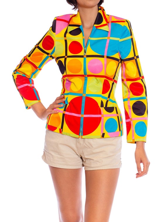 1990S Rainbow Geometric Cotton Jacket