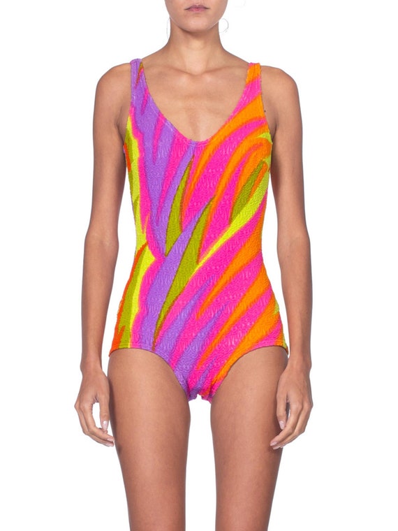 1970S Rainbow Psychedelic Swimsuit - image 1