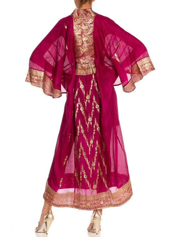 Morphew Collection Fuchsia  Gold Silk Kaftan Made… - image 8