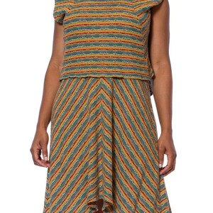 1980S MISSONI Earth Tone Wool Blend Knit Dress With Matching Vest image 5