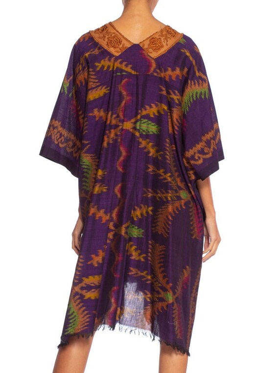 MORPHEW COLLECTION Purple & Brown Silk Ikat Kafta… - image 6