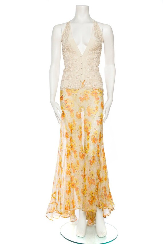 MORPHEW COLLECTION Ivory Backless Dress Made Of Ha