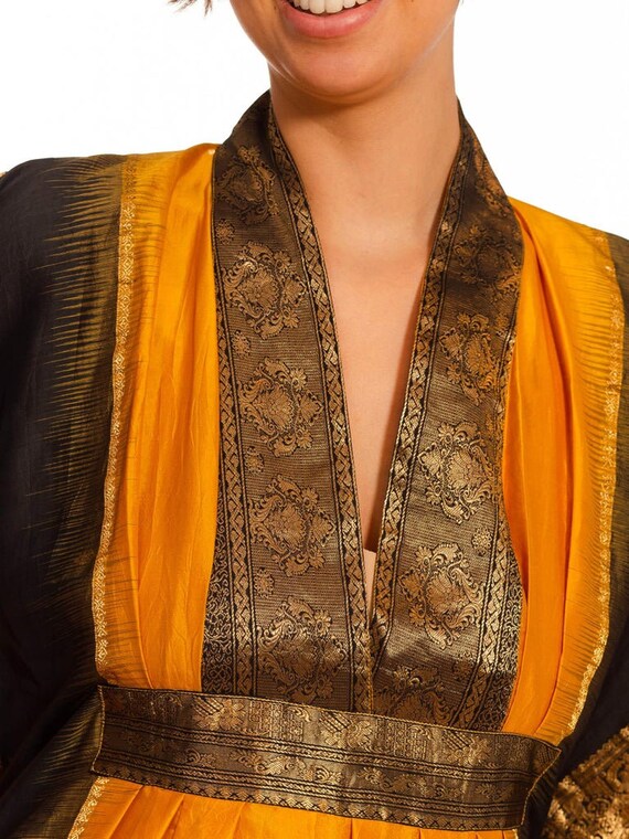 MORPHEW COLLECTION Saffron, Black  Gold Silk Kaft… - image 8