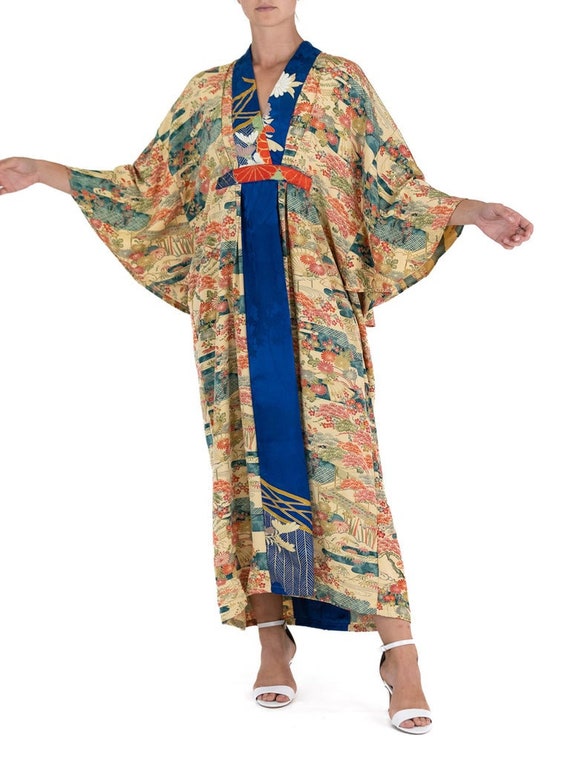 Morphew Collection Yellow Blue Japanese Kimono Si… - image 6