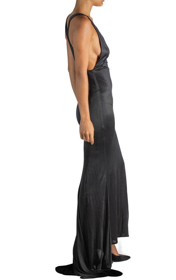 1990S Gucci Blue-Black Rayon Jersey Dress - image 5