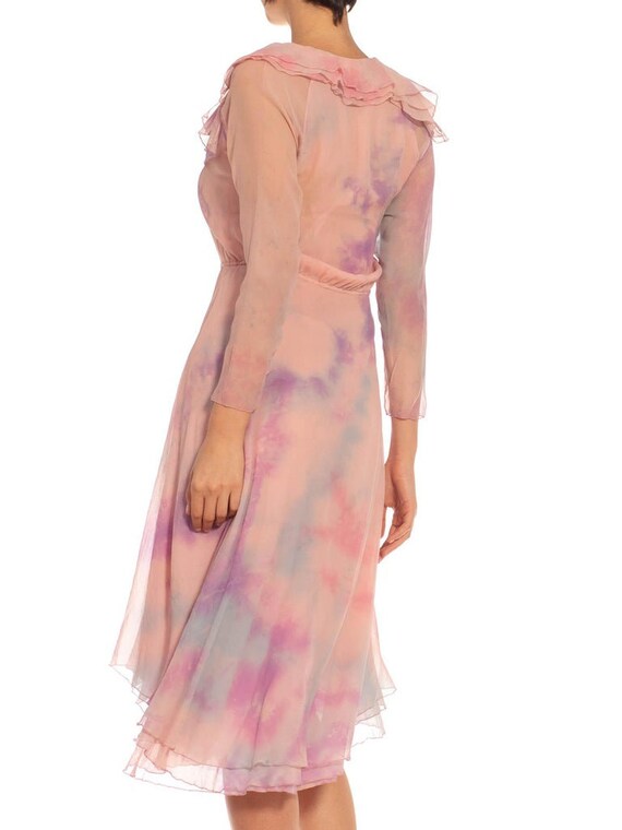 1970S Stephen Burrows Pink Tie Dyed Silk Chiffon … - image 6