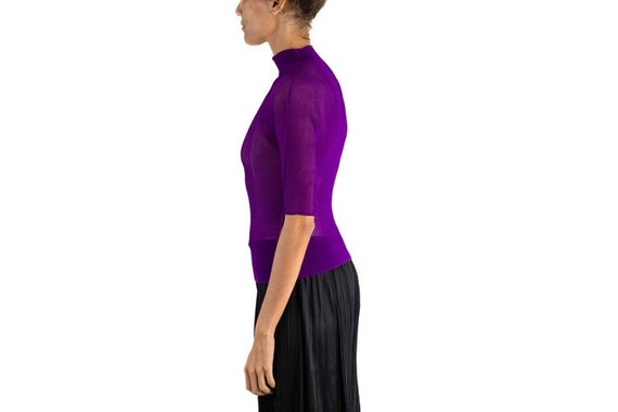 1990S ISSEY MIYAKE Purple Sheer Polyester Chiffon… - image 2