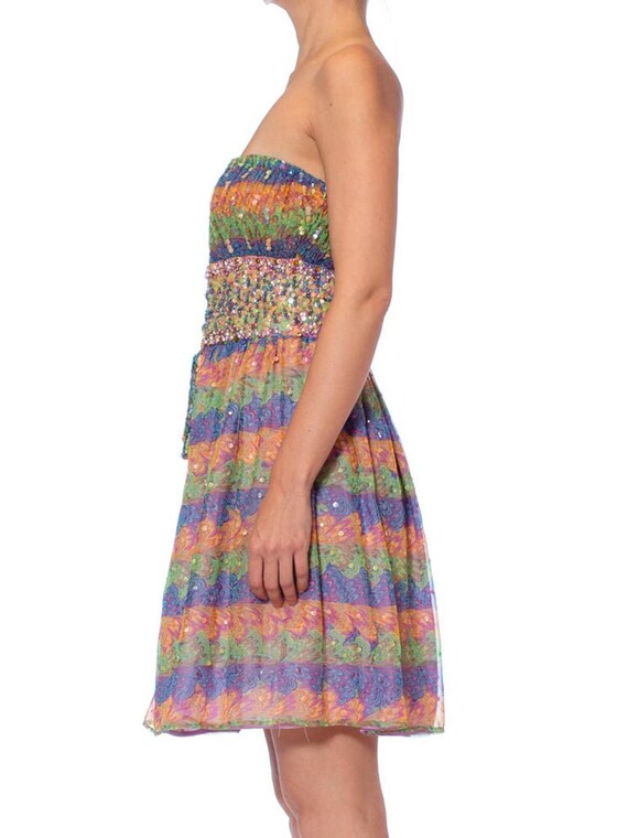 1960S VALENTINA Rainbow Psychedelic Polyester Chi… - image 3