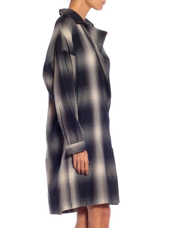 1980S ISSEY MIYAKE Black & White Plaid Oversized … - image 3