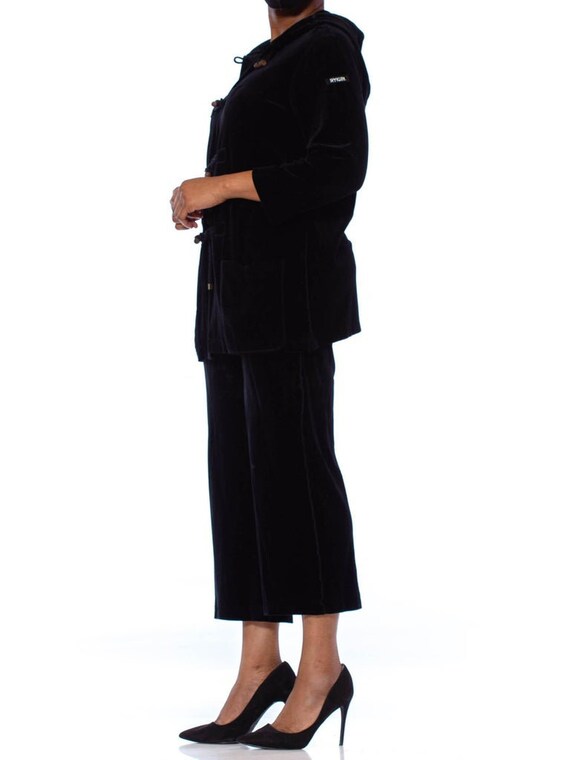 1990S SONIA RYKIEL Black Cotton / Rayon Stretch V… - image 5