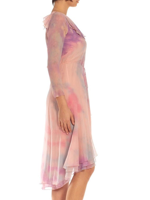 1970S Stephen Burrows Pink Tie Dyed Silk Chiffon … - image 3