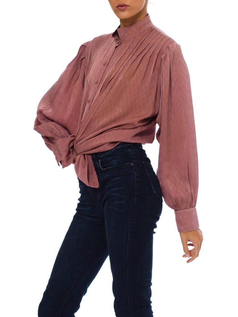 1990-1994 Emmanuelle Khanh Mauve Blouse Size ML