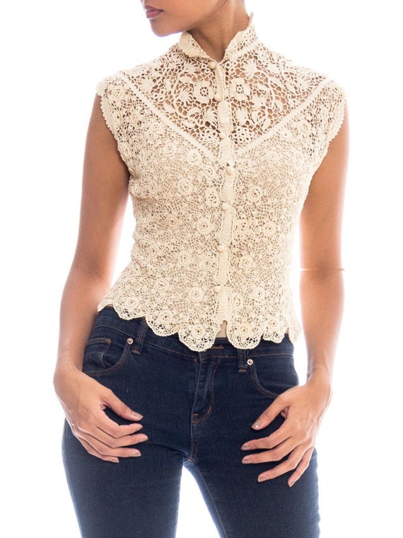 1890S Lace Victorian Irish Crochet Top