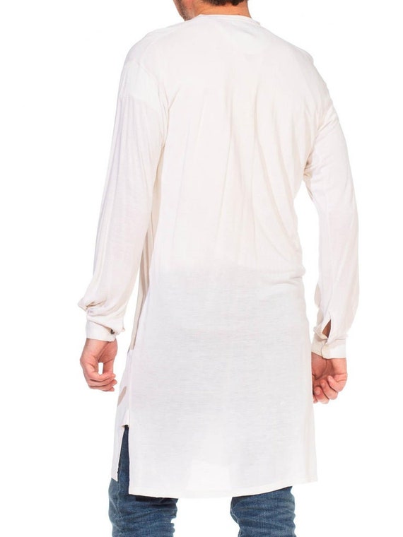 1920S Recenia White Cotton Blend Jersey Men's Col… - image 8