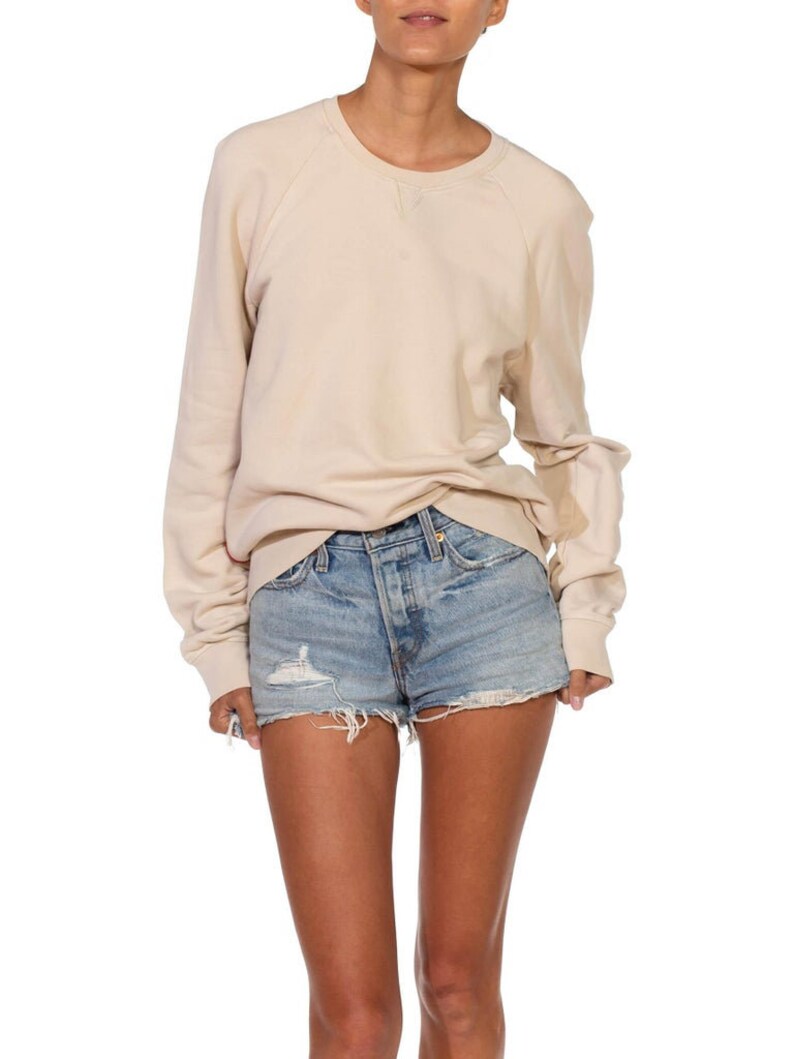 1990S PRADA Cream Cotton Long Sleeve Sweatshirt Sweater image 7