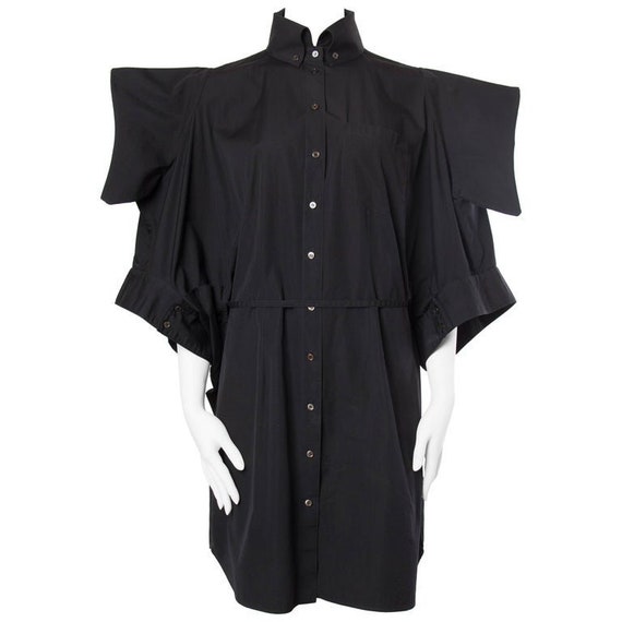 2000S ALEXANDER MCQUEEN Black Cotton Kimono Sleev… - image 1