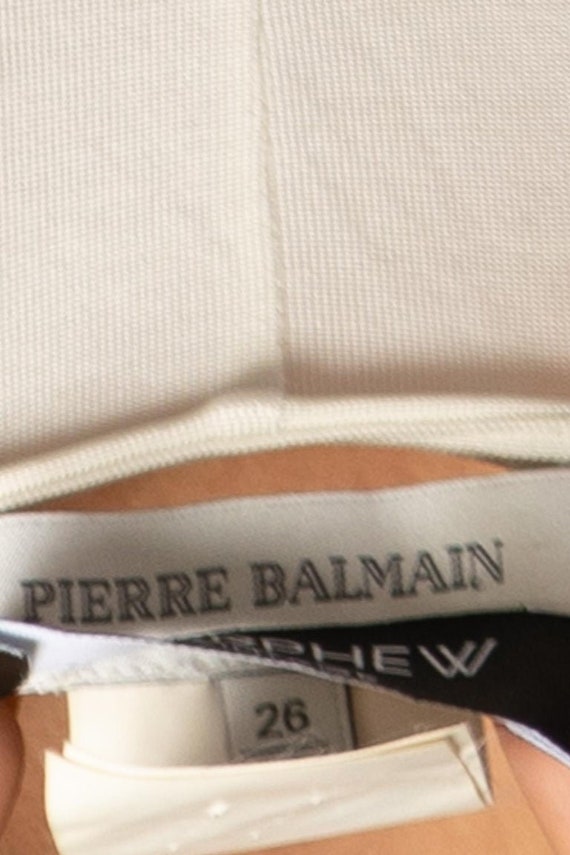 1990S PIERRE BALMAIN Black & White Rayon Jersey L… - image 8