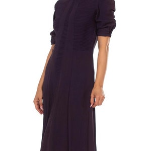 1940S Purple Rayon Blend Crepe Short Sleeve Dress image 9