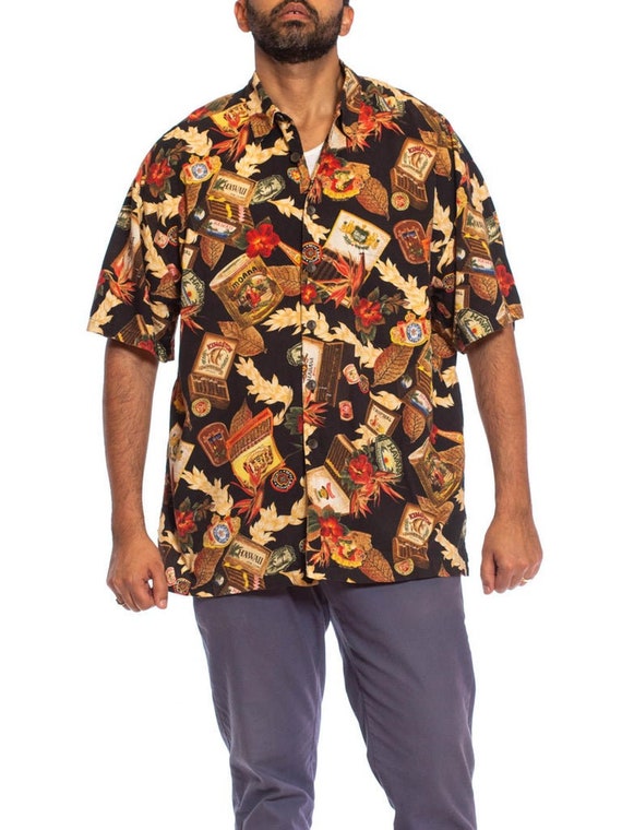 1990S Black Brown Cotton / Rayon Men's Tropical C