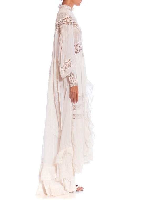 White Victorian Cotton  Lace Oversized Gown - image 2