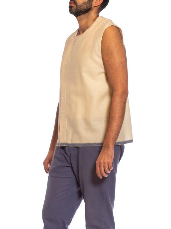 Victorian Cream Wool Asymmetrical Button Up Sleev… - image 5