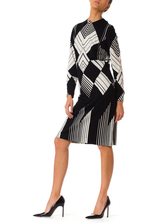 1960S MR DINO Style Black & White Polyester Jersey