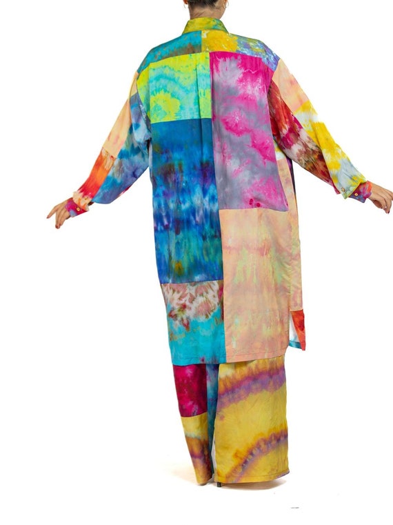 Morphew Collection Ice Dye Silk Oversized Button … - image 3