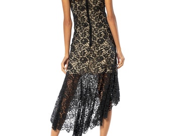 dior galliano black lace bow mini slip dress 2005 Christian Dior by Galliano Black Lace & Ivory Silk Bias-Cut Gown