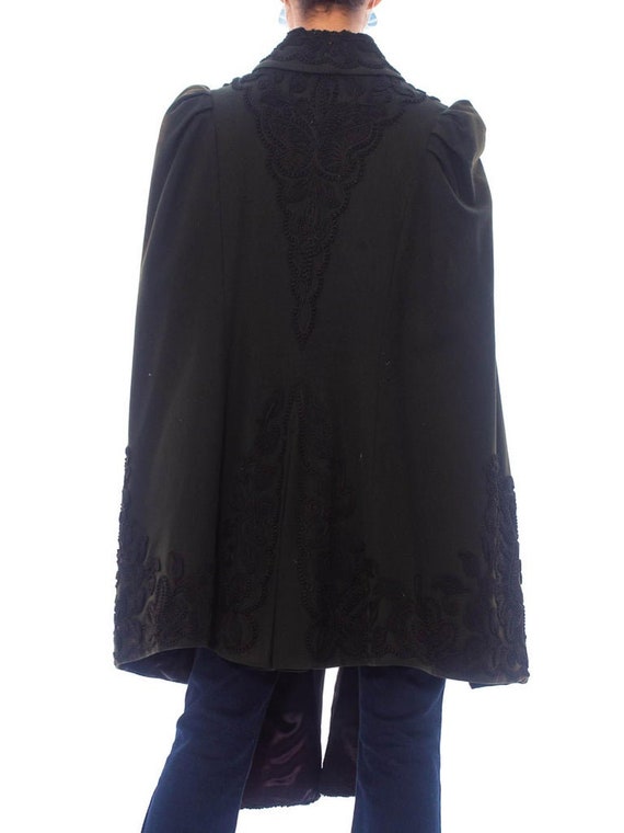 Victorian Dark Green Wool 1880S 1890S Dolman Cape… - image 9