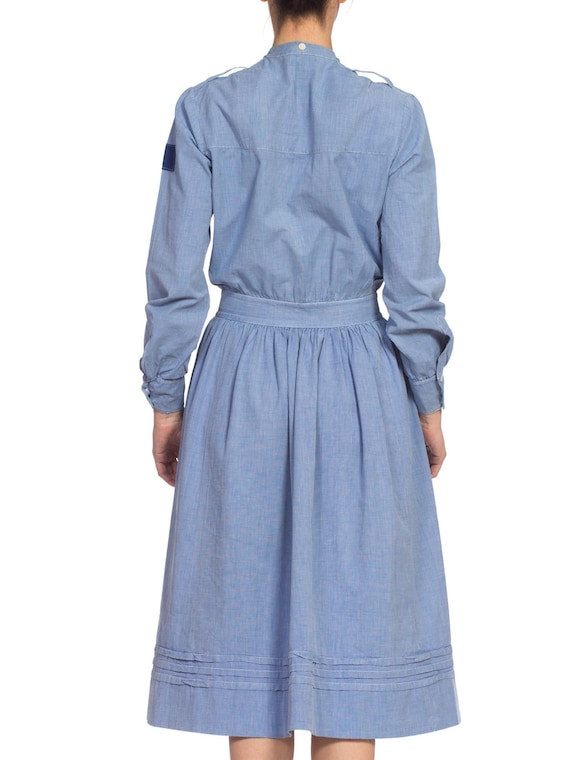 Edwardian Cotton Chambray WWI Authentic War Nurse… - image 9