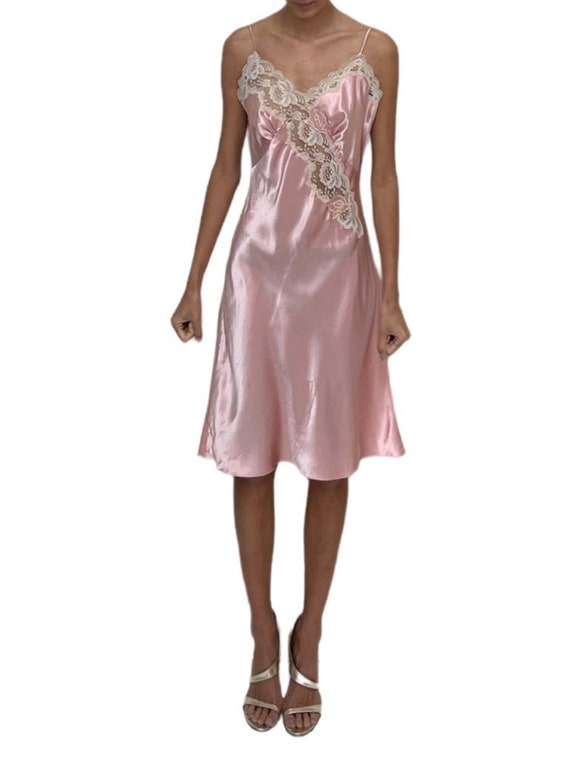 1970S Pink Polyester  Lace Slip - image 6