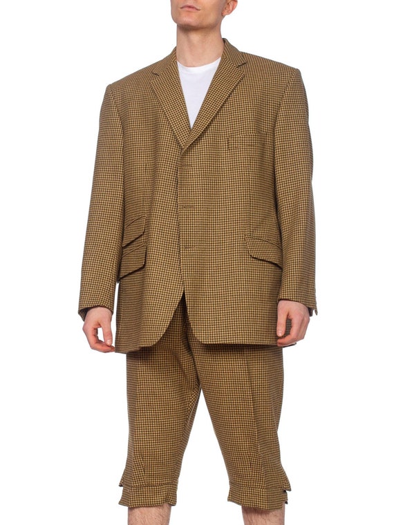 1990'S CORDINGS Green Wool Tweed Men's 20S Style … - image 1