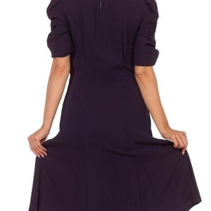 1940S Purple Rayon Blend Crepe Short Sleeve Dress image 2