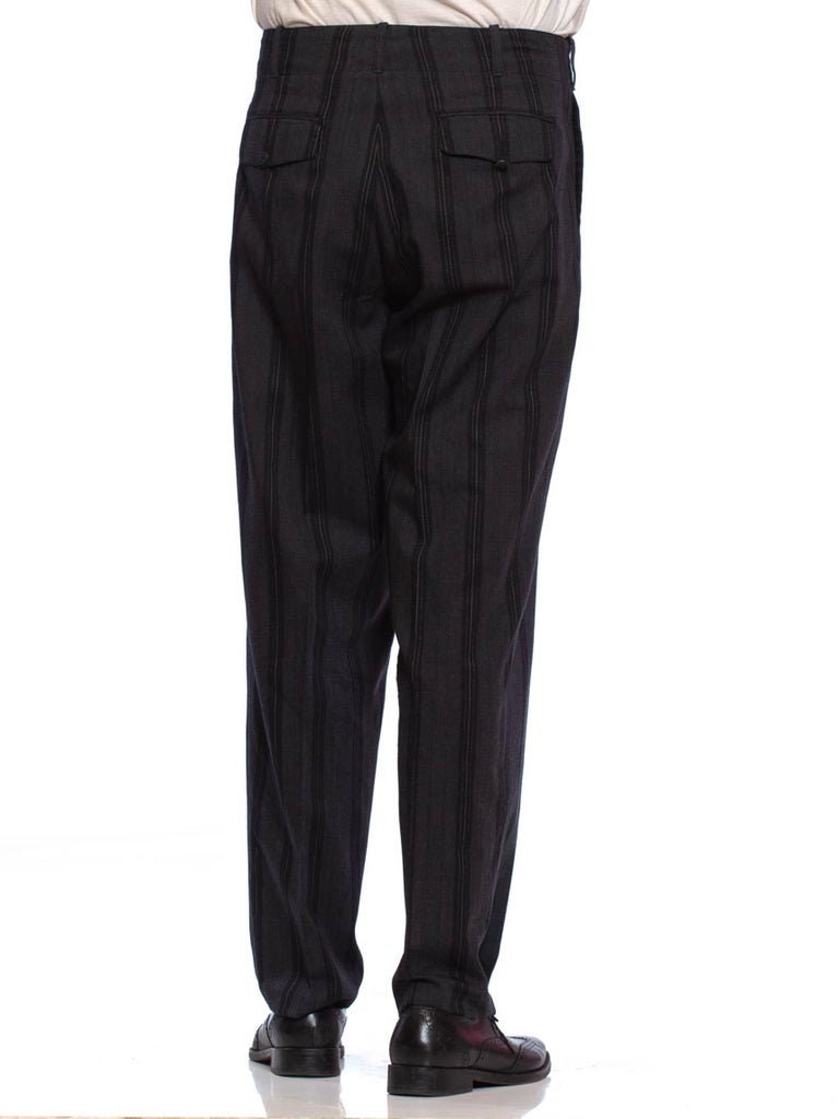 1980'S Yohji Yamamoto Black Grey Wool Pinstripe Men's - Etsy