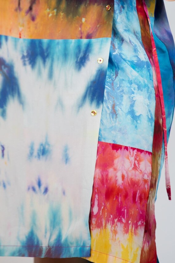 Morphew Collection Ice Dye Silk Oversized Button … - image 9