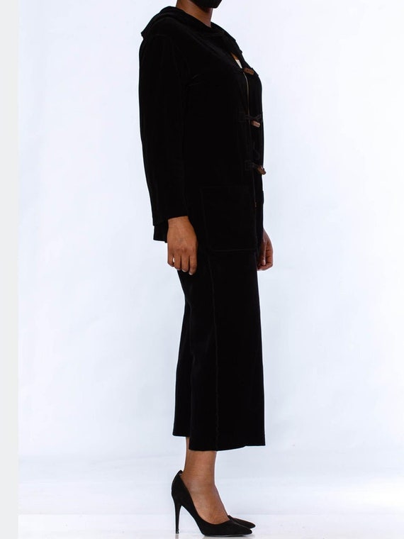 1990S SONIA RYKIEL Black Cotton / Rayon Stretch V… - image 4