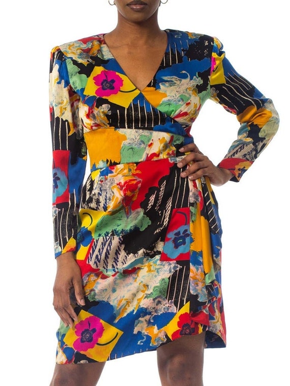 1980S Emanuel Ungaro Printed Silk Charmeuse Day To