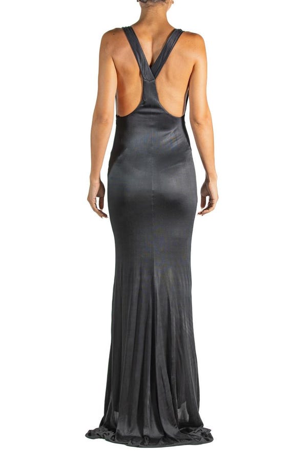 1990S Gucci Blue-Black Rayon Jersey Dress - image 4