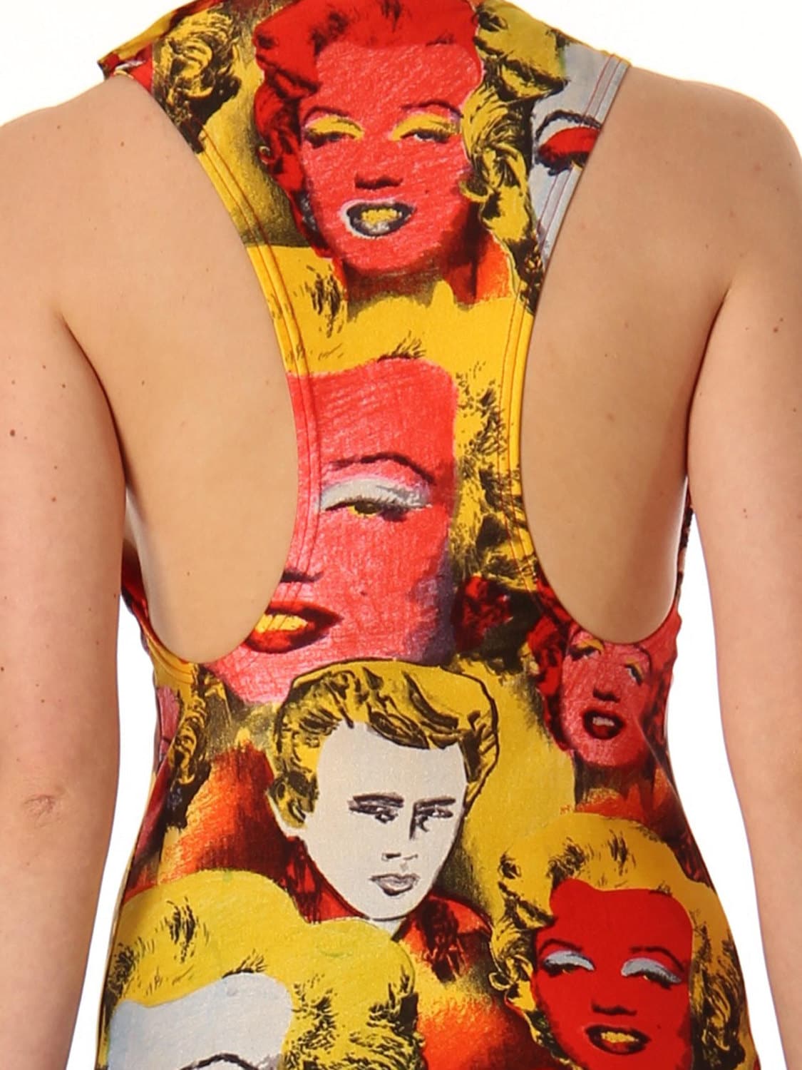GIANNI VERSACE 植物柄キャミソール 38 1990S GIANNI VERSACE Red & Yellow Poly/lycra Jersey Iconic Novelty