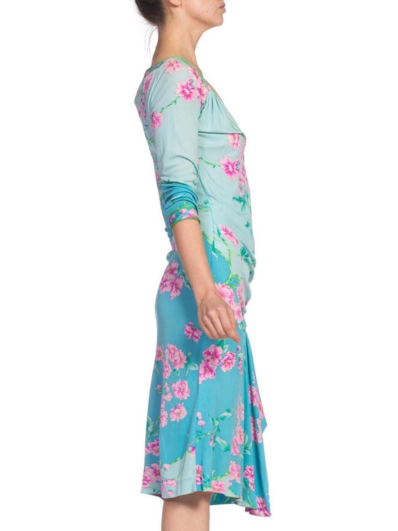 1980'S LEONARD OF PARIS Floral Silk Jersey Dress - image 3