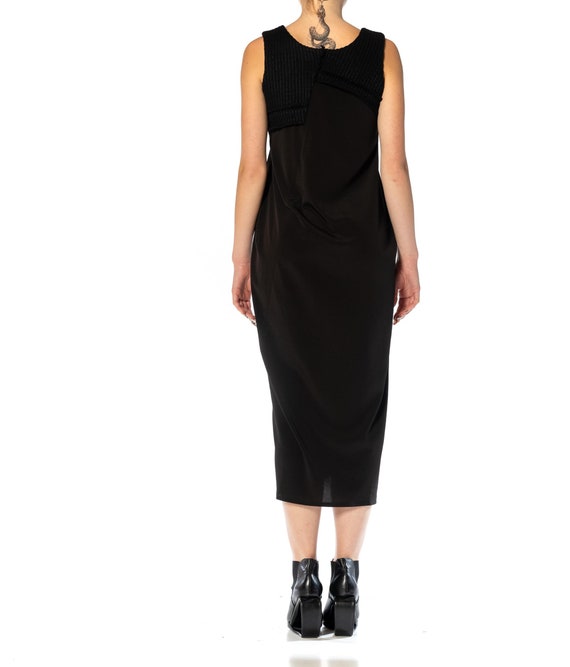 1990S MICHIKO Y’S Black Wool & Rayon Dress With S… - image 7