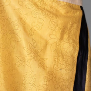 Victorian Yellow Hand Embroidered Silk Antique Chinese Skirt image 8