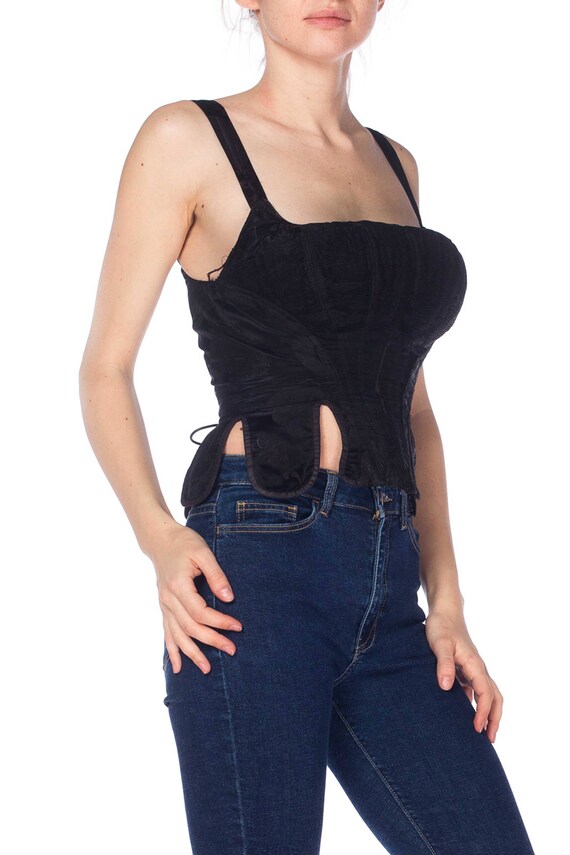 1890S Silk Victorian Folk Costume Bustier Corset